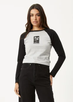 Long Sleeve<Afends Adele  -  Long Sleeve Raglan Tee Black / Grey Marle