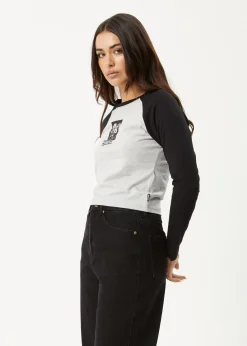 Long Sleeve<Afends Adele  -  Long Sleeve Raglan Tee Black / Grey Marle