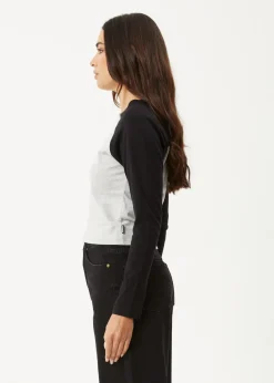 Long Sleeve<Afends Adele  -  Long Sleeve Raglan Tee Black / Grey Marle