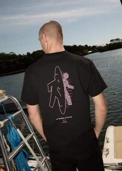 T-Shirts<Afends Altered  - Heavyweight Boxy Tee Black