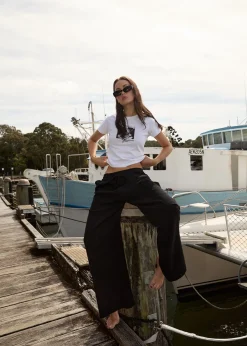 Pants<Afends Amaya  - Wide Leg Pant Black
