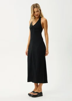 Dresses<Afends Andy  - Halter Maxi Dress Black