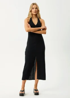Dresses<Afends Andy  - Halter Maxi Dress Black