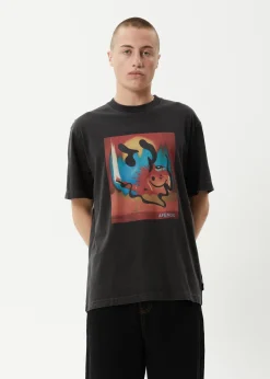 T-Shirts<Afends Apocalypso  - Retro Tee Stone Black