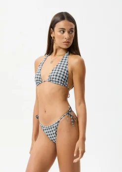 Swimwear<Afends Asher  - Check Bikini Top Black Check