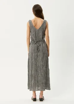 Dresses<Afends Asta  - Seersucker Maxi Dress Steel Check