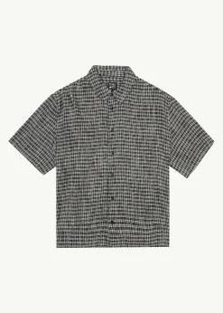 Shirts|Sets & Co-Ords<Afends Asta  - Seersucker Regular Shirt Steel Check
