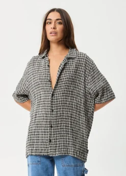 Shirts|Sets & Co-Ords<Afends Asta - Seersucker Regular Shirt Steel Check