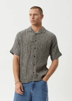 Shirts|Sets & Co-Ords<Afends Asta - Seersucker Regular Shirt Steel Check