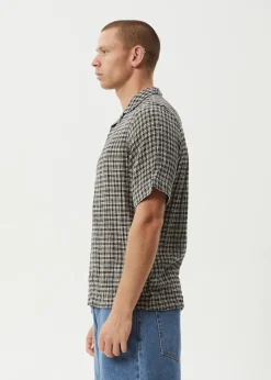 Shirts|Sets & Co-Ords<Afends Asta - Seersucker Regular Shirt Steel Check