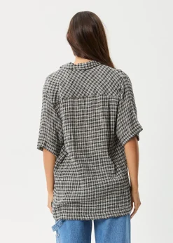 Shirts|Sets & Co-Ords<Afends Asta - Seersucker Regular Shirt Steel Check