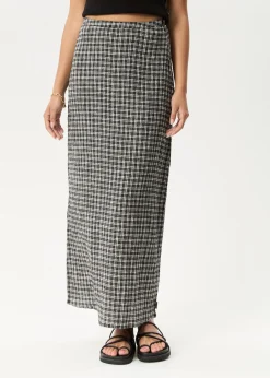 Sets & Co-Ords|Skirts<Afends Asta Base  - Seersucker Skirt Steel Check