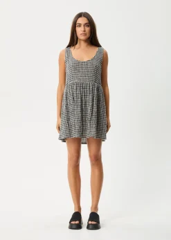 Dresses<Afends Asta Jesse  - Seersucker Mini Dress Steel Check