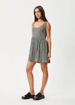 Dresses<Afends Asta Jesse  - Seersucker Mini Dress Steel Check