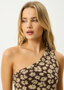 Sleeveless<Afends Astoria  - One Shoulder Top Coffee