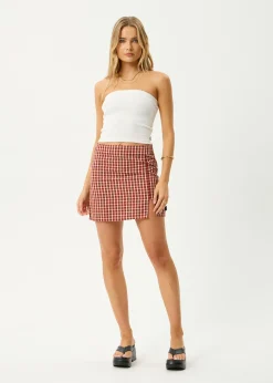 Sets & Co-Ords|Skirts<Afends Austin  - Check Mini Skirt Red Rum