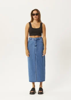 Skirts<Afends Ayla  - Denim Maxi Skirt Worn Blue