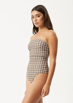 Swimwear<Afends Base  - One Piece Coffee Check
