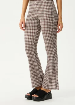 Pants|Sets & Co-Ords<Afends Base - Seersucker Flare Pant Coffee Check