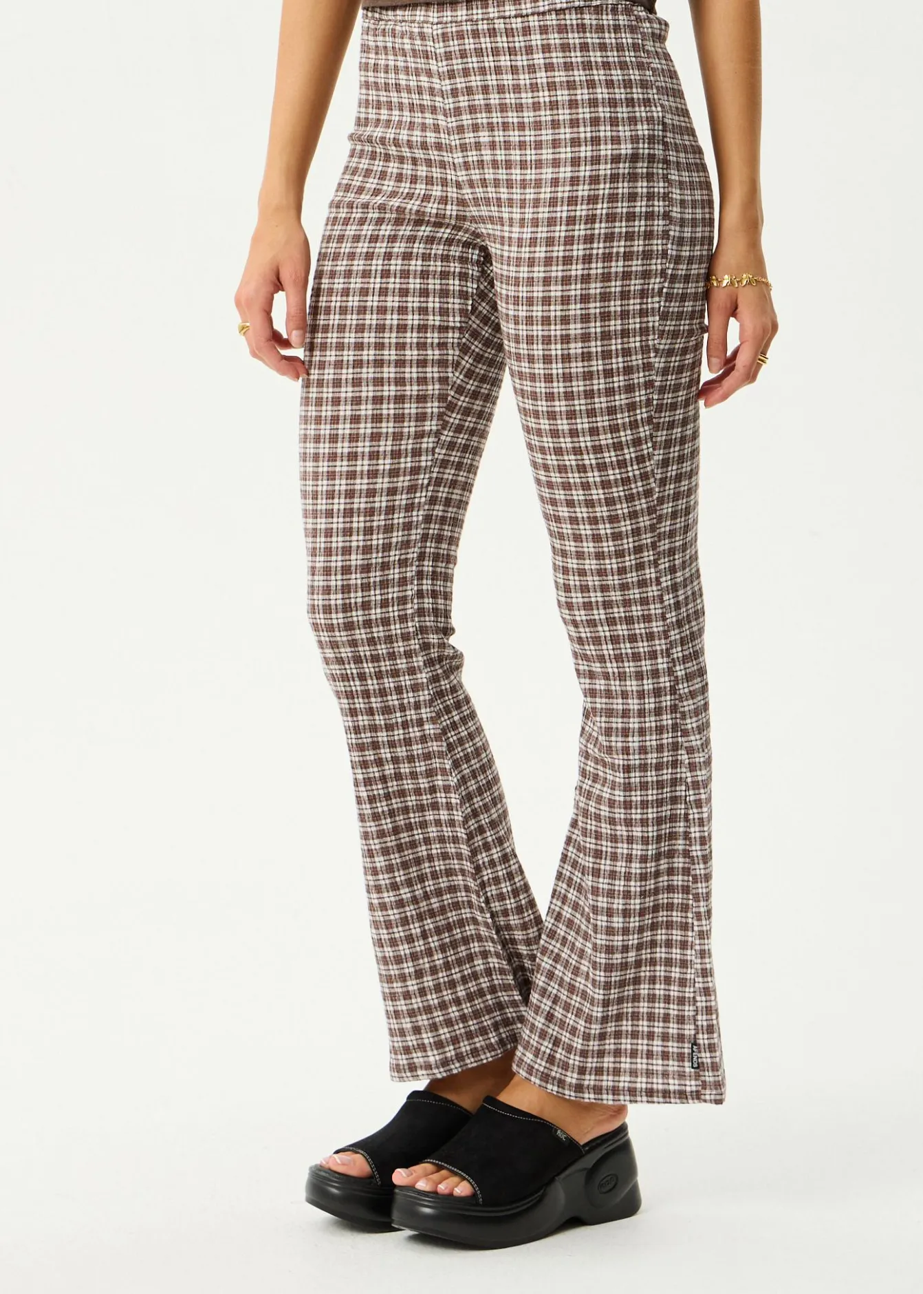 Pants|Sets & Co-Ords<Afends Base - Seersucker Flare Pant Coffee Check