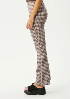 Pants|Sets & Co-Ords<Afends Base - Seersucker Flare Pant Coffee Check