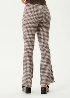 Pants|Sets & Co-Ords<Afends Base - Seersucker Flare Pant Coffee Check