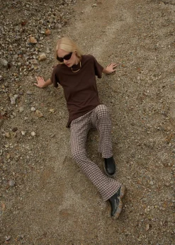 Pants|Sets & Co-Ords<Afends Base - Seersucker Flare Pant Coffee Check