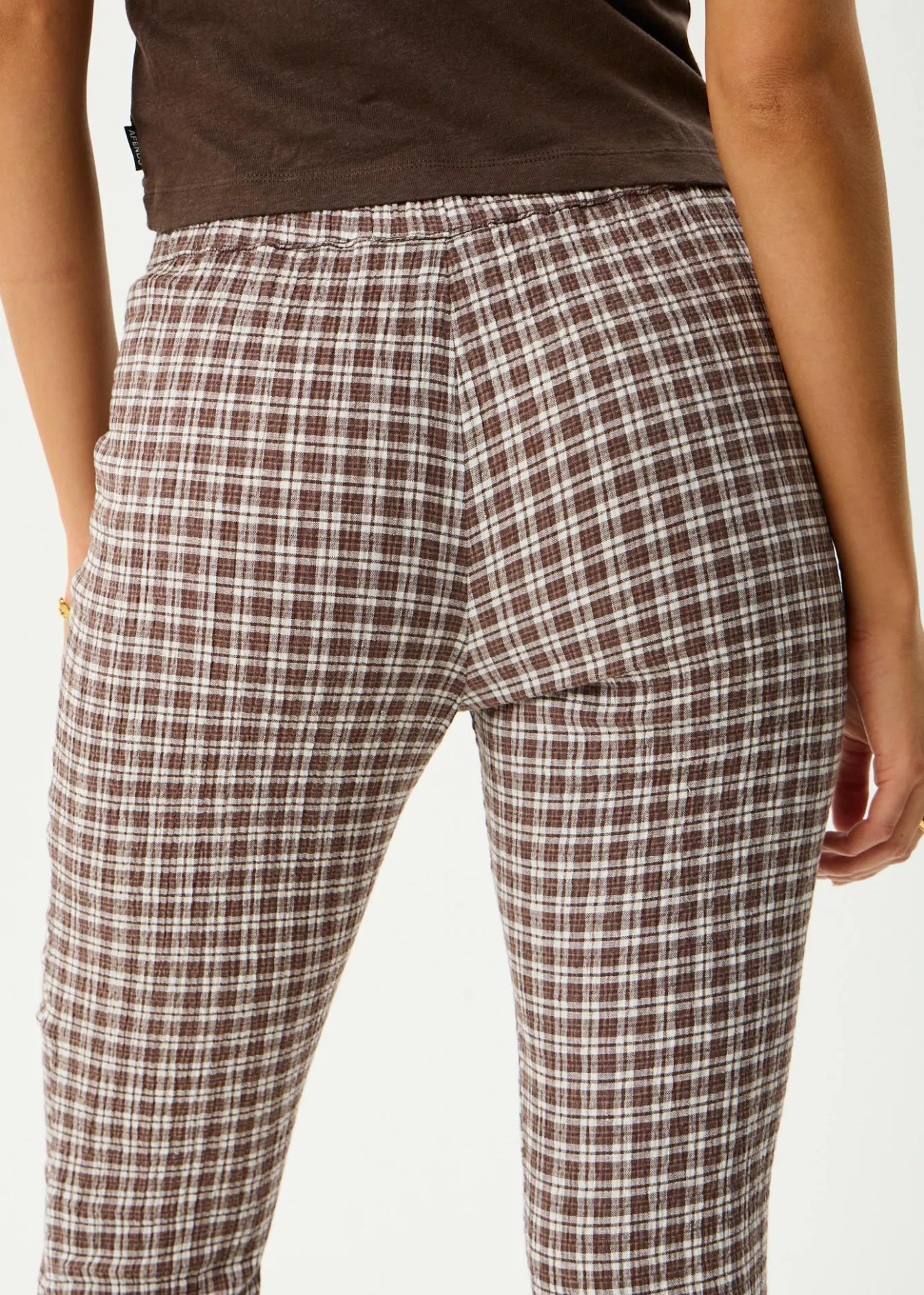 Pants|Sets & Co-Ords<Afends Base - Seersucker Flare Pant Coffee Check