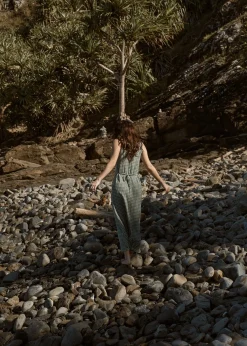 Dresses<Afends Base - Seersucker Maxi Dress Deep Green Check