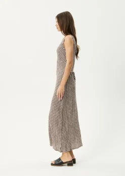 Dresses<Afends Base - Seersucker Maxi Dress Coffee Check
