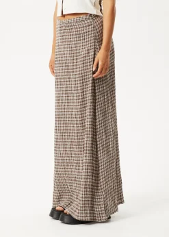 Sets & Co-Ords|Skirts<Afends Base  - Seersucker Maxi Skirt Coffee Check