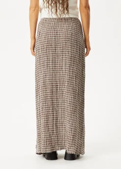 Sets & Co-Ords|Skirts<Afends Base  - Seersucker Maxi Skirt Coffee Check