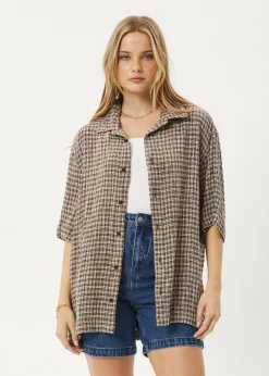 Shirts|Sets & Co-Ords<Afends Base  - Short Sleeve Shirt Coffee Check