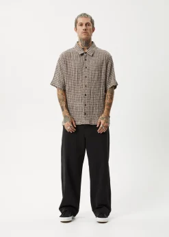 Shirts|Sets & Co-Ords<Afends Base  - Short Sleeve Shirt Coffee Check