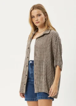 Shirts|Sets & Co-Ords<Afends Base  - Short Sleeve Shirt Coffee Check