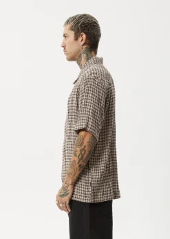 Shirts|Sets & Co-Ords<Afends Base  - Short Sleeve Shirt Coffee Check