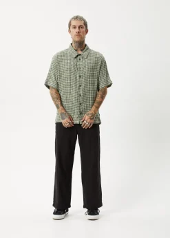 Shirts|Sets & Co-Ords<Afends Base - Short Sleeve Shirt Deep Green Check
