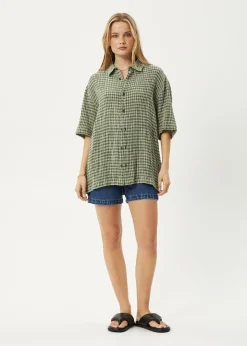 Shirts|Sets & Co-Ords<Afends Base - Short Sleeve Shirt Deep Green Check