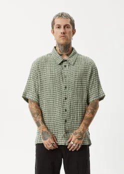 Shirts|Sets & Co-Ords<Afends Base - Short Sleeve Shirt Deep Green Check