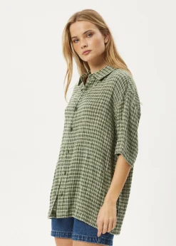 Shirts|Sets & Co-Ords<Afends Base - Short Sleeve Shirt Deep Green Check