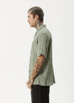 Shirts|Sets & Co-Ords<Afends Base - Short Sleeve Shirt Deep Green Check
