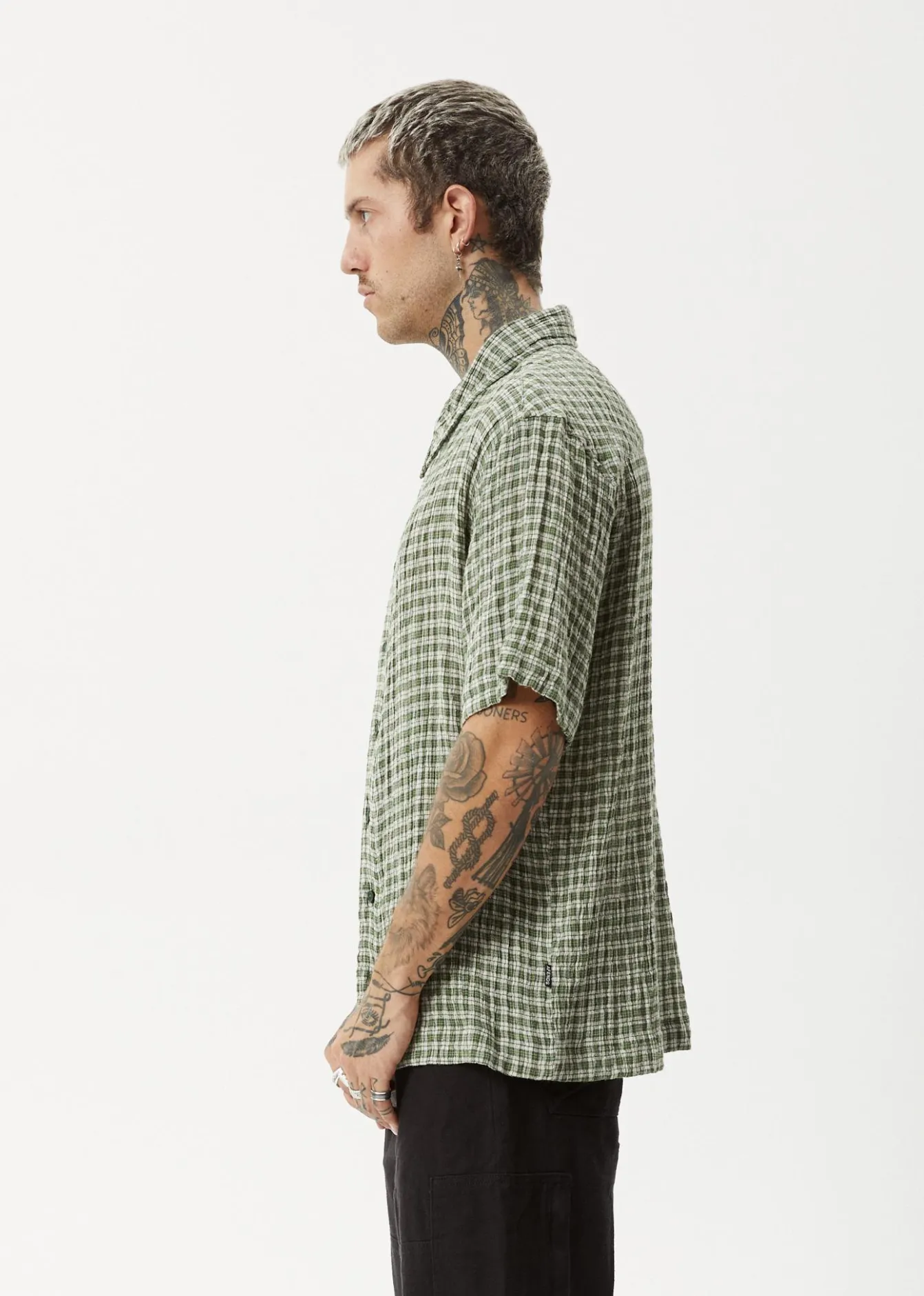 Shirts|Sets & Co-Ords<Afends Base - Short Sleeve Shirt Deep Green Check