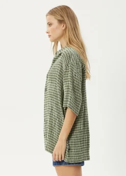 Shirts|Sets & Co-Ords<Afends Base - Short Sleeve Shirt Deep Green Check