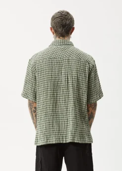Shirts|Sets & Co-Ords<Afends Base - Short Sleeve Shirt Deep Green Check