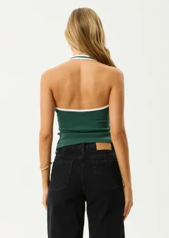 Sleeveless|Essentials<Afends Basis  - Rib Halter Hunter Green