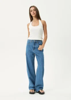 Sleeveless|Essentials<Afends Basis  - Rib Halter White
