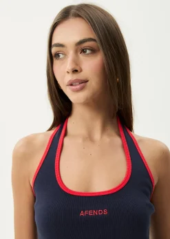 Sets & Co-Ords|Sleeveless<Afends Basis  - Rib Halter Navy / Tomato