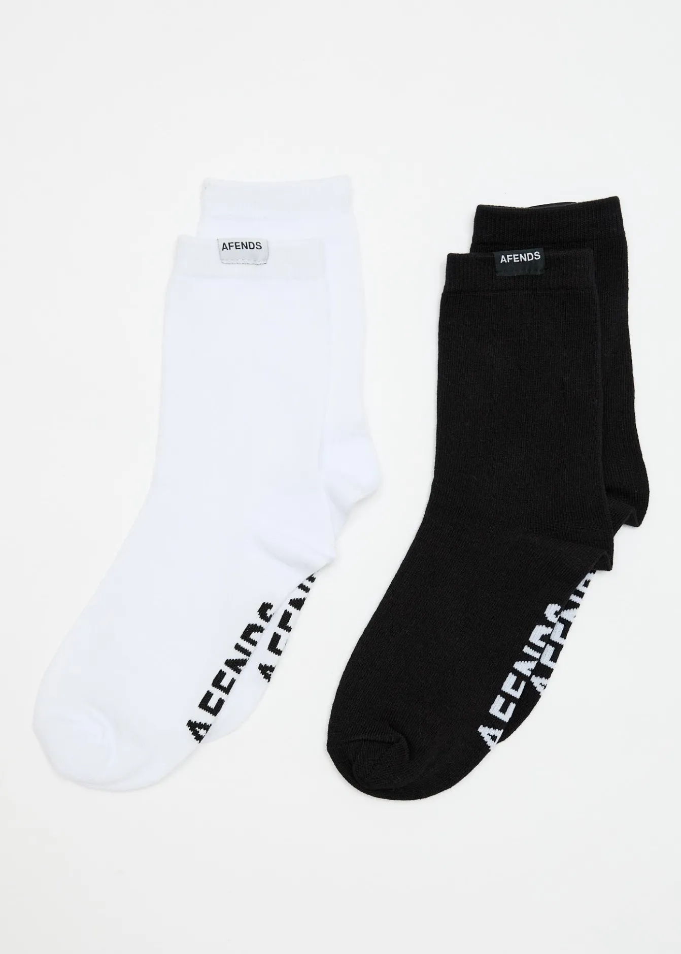Accessories|Essentials<Afends Basis - Socks Two Pack White / Black
