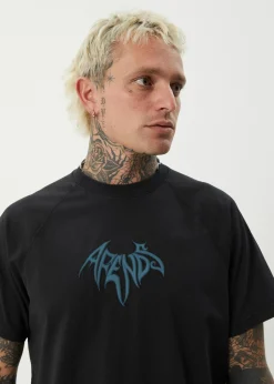 T-Shirts<Afends Bats  - Raglan Boxy Tee Stone Black