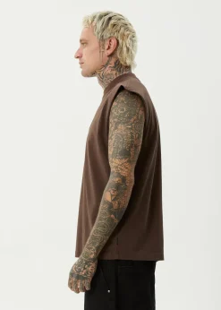 Sleeveless<Afends Bats  - Sleeveless Tee Coffee